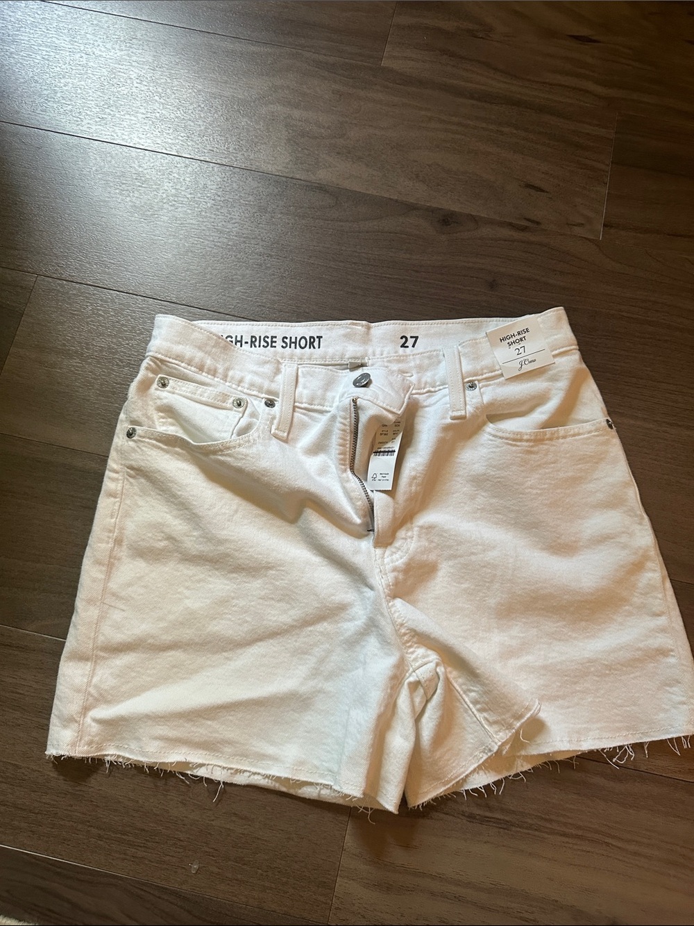 J. Crew White High-Rise Denim Shorts